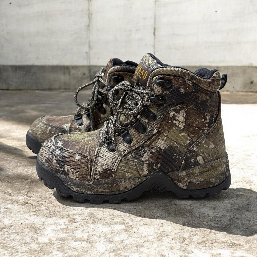 Red Head Brand Camo Boots Hiking Hunting Work Green Brown Mens Size 6